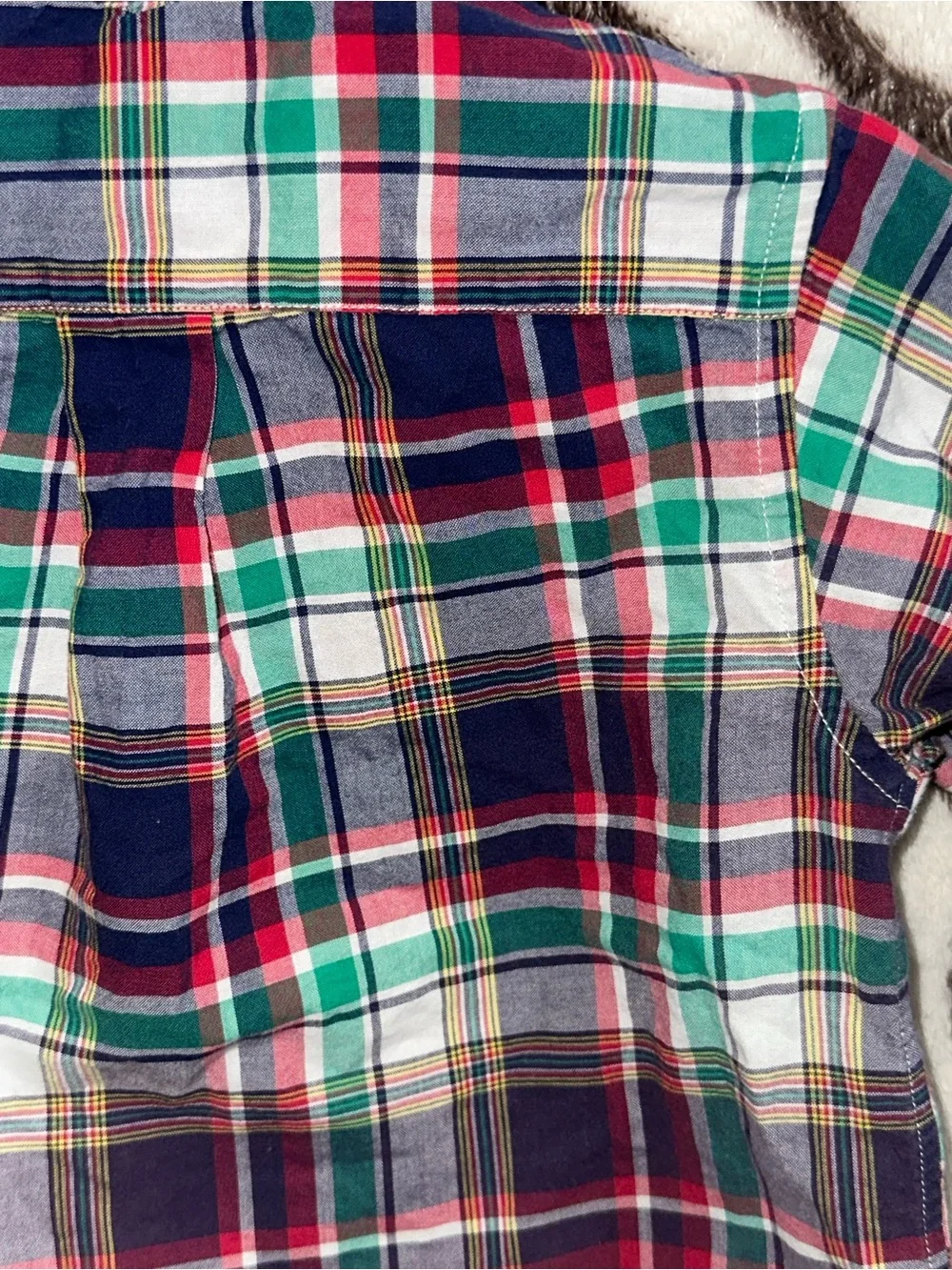 Polo by Ralph Lauren Boys Short-Sleeve Plaid Button-Down Shirt - Red/Green/Navy